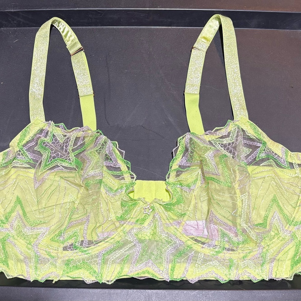 Savage X Fenty Neon Star Lace Bra